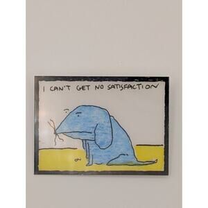 Vintage K. Floyd Dog I Can't Get No Satisfaction Pin Brooch Artist Signed Kitsch